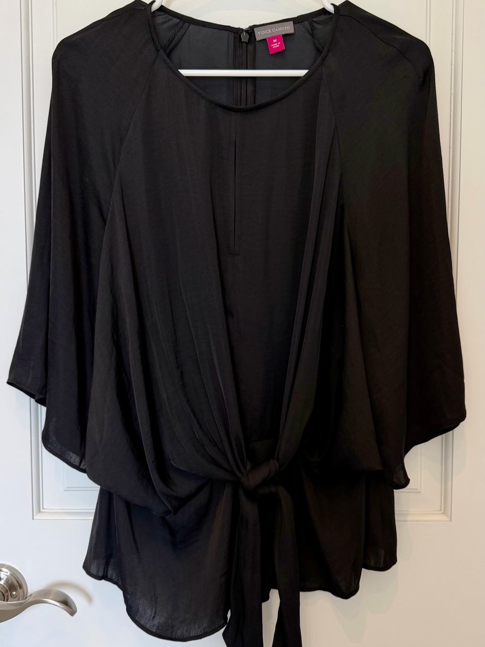 Vince Camuto Keyhole, Tie-Front Blouse